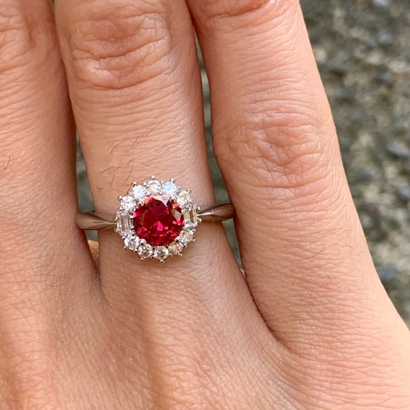 Jewelry - Vintage Oval Cut Ruby 925 Silver Filled Jewelry